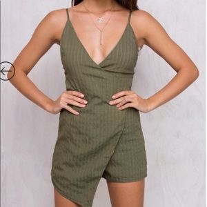 Olive Wrap Playsuit